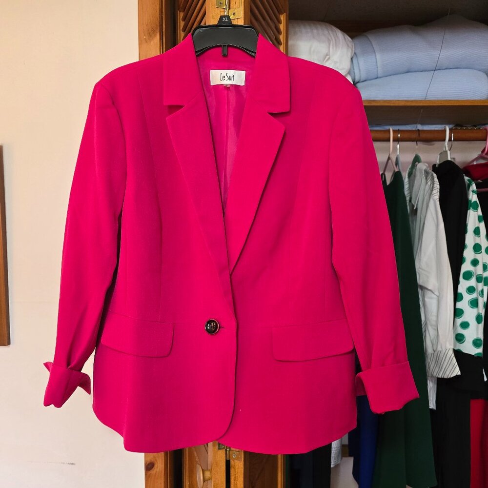 Le Suit Pink Career Blazer Jacket Size 18 Plus Size Professional